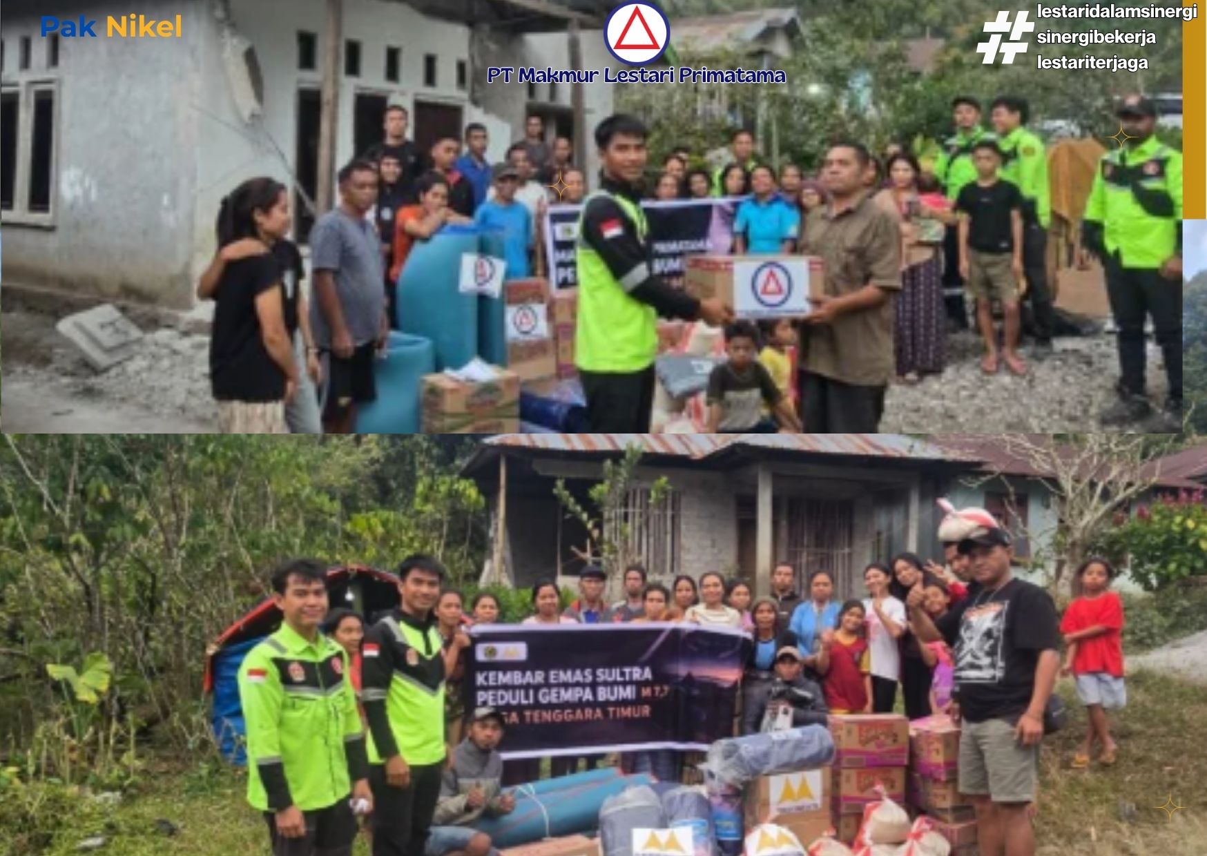 PT MLP dan PT KES Salurkan Bantuan Bencana Gempa Bumi di NTT. Foto : Ist